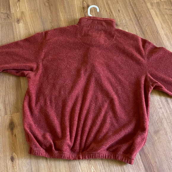 Gorpcore Rust Red 1/3 Button Fishing Utility Sweater Size Large - Picture 11 of 15